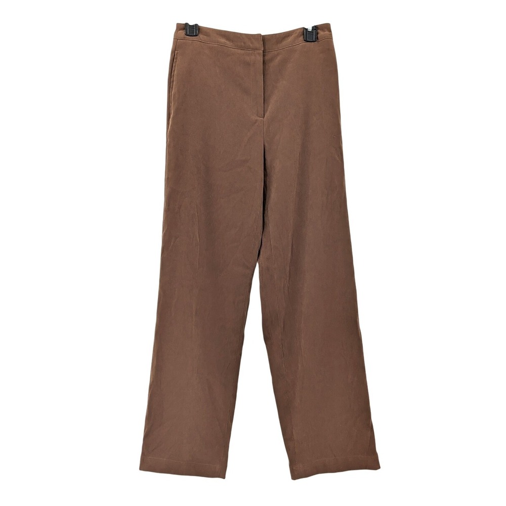 Talbots Brown Stretch Wide Leg Pants Minimal‎ Classic Workwear Size 6